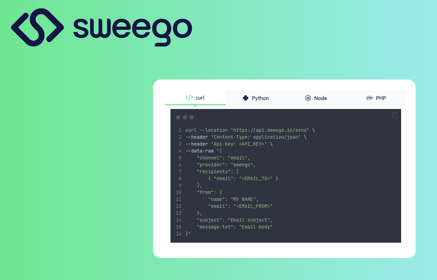 Integrate Sweego’s API to send transactional emails